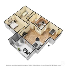 2 beds, 1 bath, 990 sqft, $1,180
