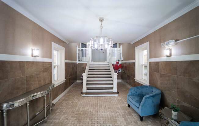 Interior with stairs at The Packard, Connecticut, 06119