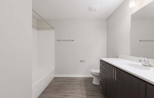 Modern Apartment Bathrooms With Tub At Union at Roosevelt Apartments In Phoenix, AZ