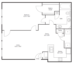 1 bed, 1 bath, 841 sqft, $1,227