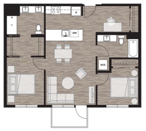 2 beds, 2 baths, 931 sqft, $2,695