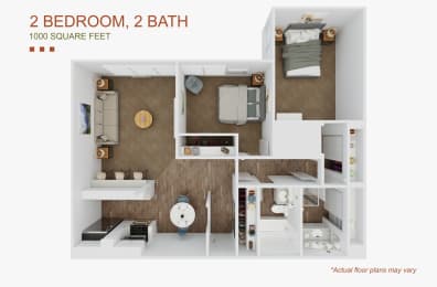 2 beds, 2 baths, 1,000 sqft, $2,595