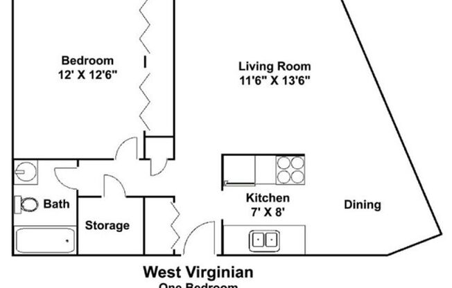 1 bed, 1 bath, 700 sqft, $1,025, Unit 303