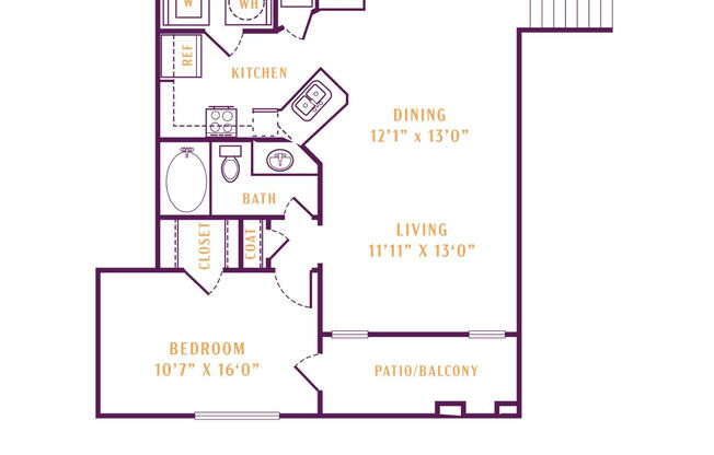 1 bed, 1 bath, 884 sqft, $1,552