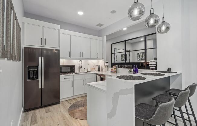 resident kitchen with stainless steel appliances