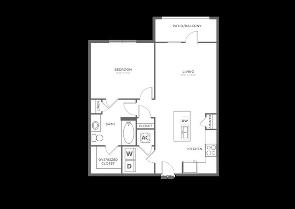 1 bed, 1 bath, 735 sqft, $1,551