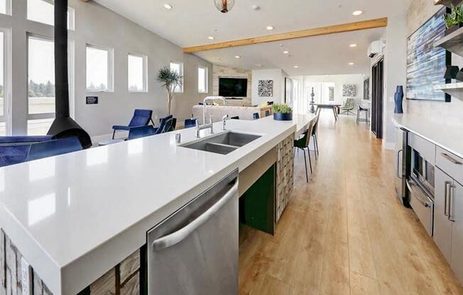 kitchen area in clubhouse