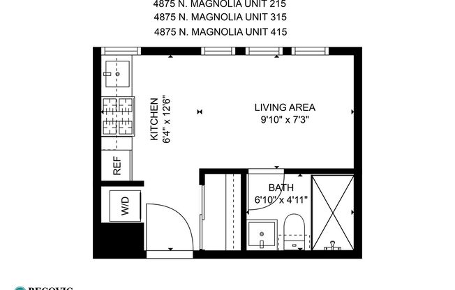 Studio, 1 bath, 201 sqft, $1,340, Unit 415