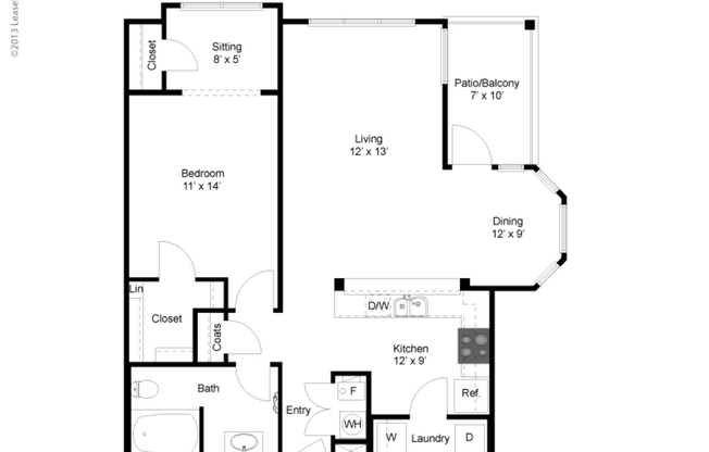 1 bed, 1 bath, 914 sqft, $1,406
