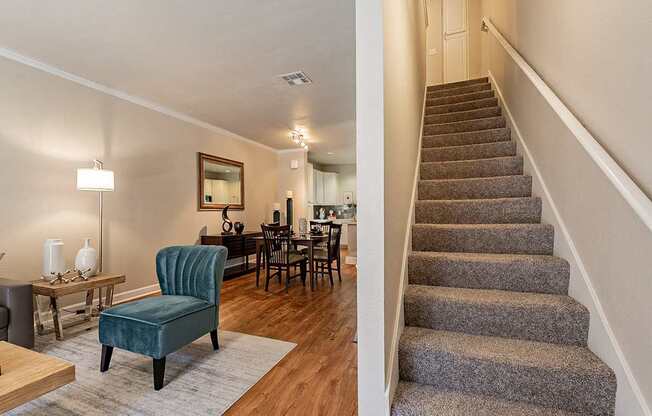 Living Area With Dining at Palazzo Townhomes, Phoenix, AZ 85008  