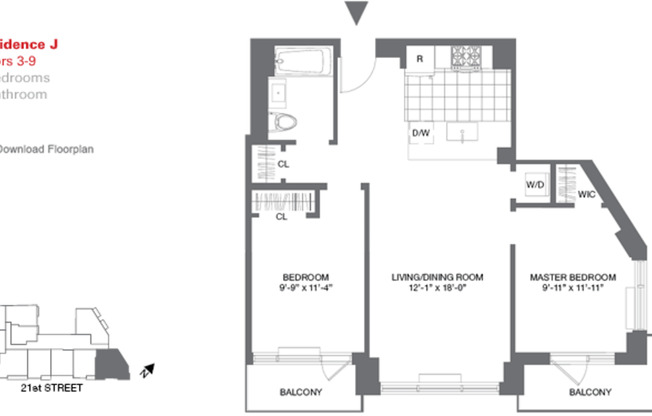 2 beds, 1 bath, 858 sqft, $4,400