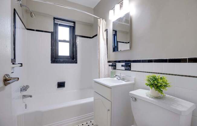 Classic bathroom at The Diplomat Studio Apartment
