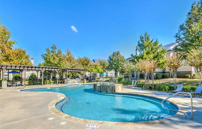 Resort-Inspired Pool with Waterfall.