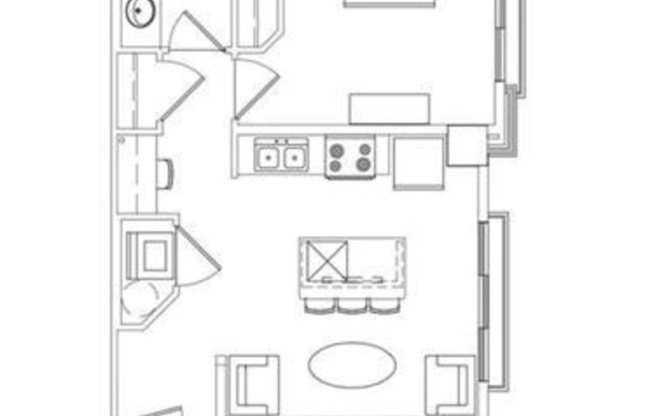 1 bed, 1 bath, 588 sqft, $1,472
