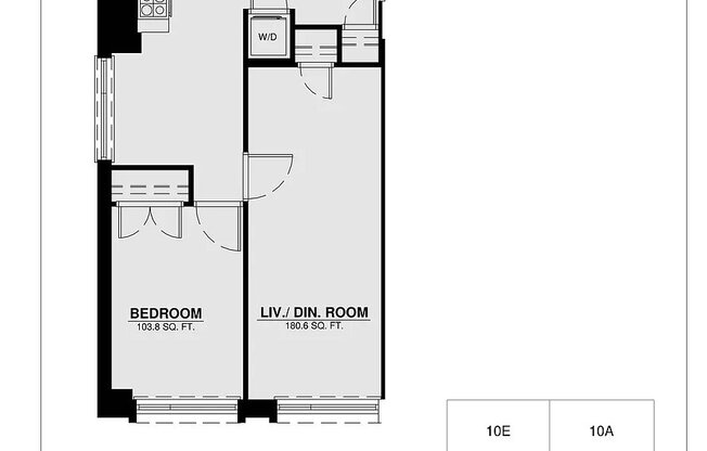 2 beds, 1 bath, $4,085, Unit 10D