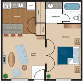 1 bed, 1 bath, 539 sqft, $1,582