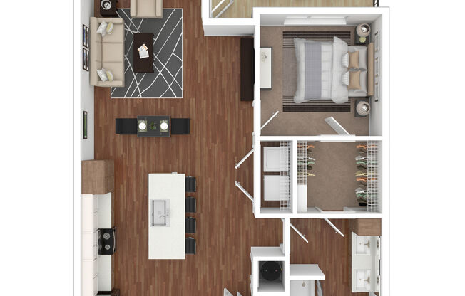 1 bed, 1 bath, 832 sqft, $1,712