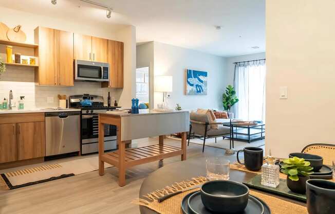 Open Concept Layout with Living and Kitchen Spaces