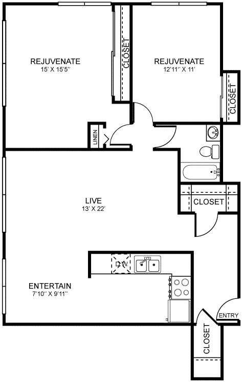 2 beds, 1 bath, 1,175 sqft, $2,395