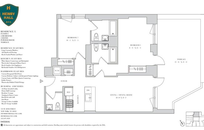2 beds, 2.5 baths, 1,032 sqft, $8,999, Unit 8L