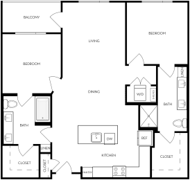 2 beds, 2 baths, 1,163 sqft, $2,349