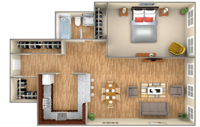 1 bed, 1 bath, 600 sqft, $1,300, Unit 02L