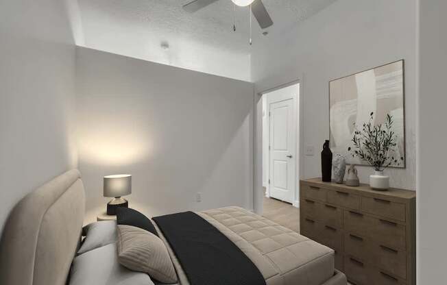 Bedroom into Hallway at Garden Lofts