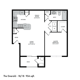 1 bed, 1 bath, 904 sqft, $1,535