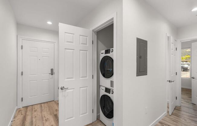 a refrigerator freezer sitting in a room