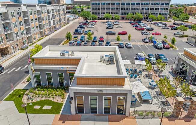 a view of the building from above