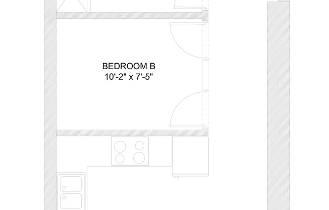 2 beds, 1 bath, 510 sqft, $845, Unit 111 BTB - A