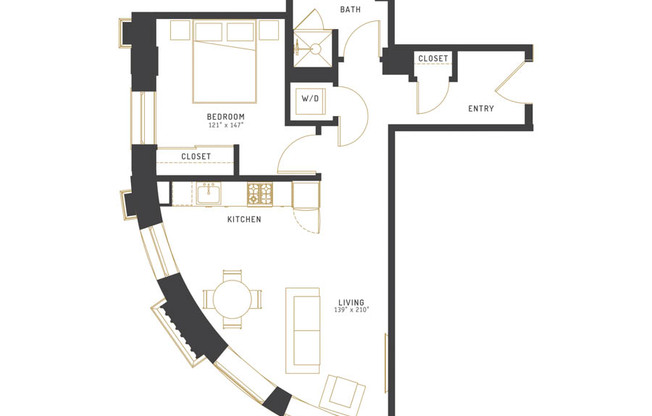 1 bed, 1 bath, 671 sqft, $2,195