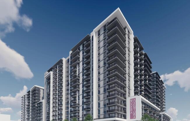 Modera Aventura in Miami, FL, offers studio, 1-, 2-, and 3-bedroom homes with select den layouts for rent.