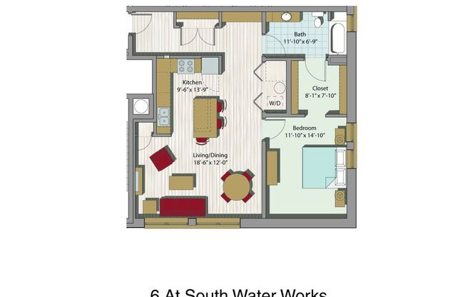 1 bed, 1 bath, 728 sqft, $1,800, Unit 413