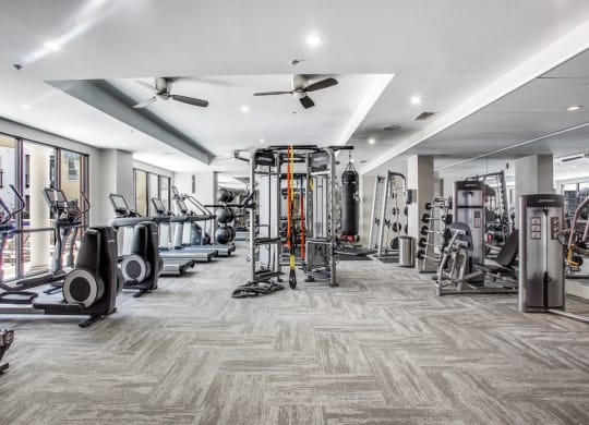 Newly renovated fitness center at The Monterey by Windsor, 3930 McKinney Avenue, TX