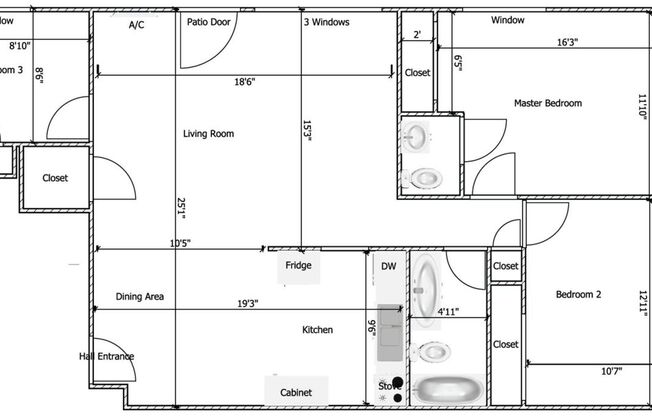 3 beds, 1.5 baths, 984 sqft, $1,535, Unit 109L-7