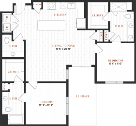 2 beds, 2.5 baths, 1,242 sqft, $2,645