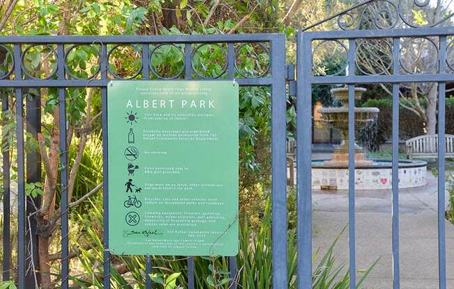 Sign of Albert Park  at 215 BAYVIEW APARTMENTS, San Rafael, 94901