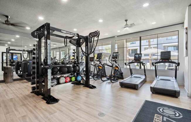 our apartments have a gym with plenty of equipment