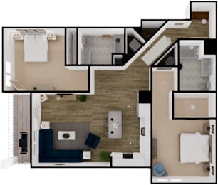 2 beds, 2 baths, 1,374 sqft, $3,293