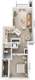 1 bed, 1 bath, 715 sqft, $1,233