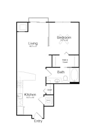 1 bed, 1 bath, 640 sqft, $1,535
