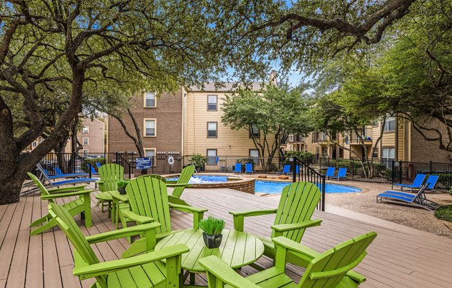 Pool Deck Seating Area at The Park on Preston in Dallas, Texas, TX