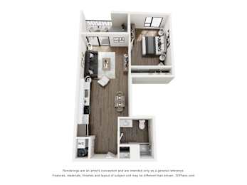 1 bed, 1 bath, 697 sqft, $1,705