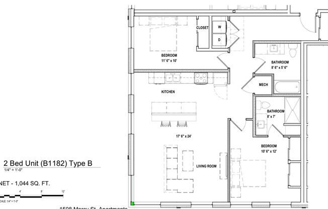 2 beds, 2 baths, 915 sqft, $1,845, Unit 401 - B1182 Corner Unit