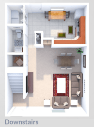  Floor Plan 2 Bed 1.5 Bath