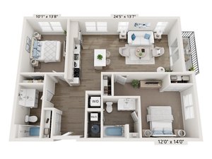 2 beds, 2 baths, 1,134 sqft, $2,860
