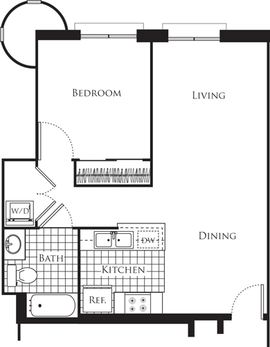 1 bed, 1 bath, 647 sqft, $1,928