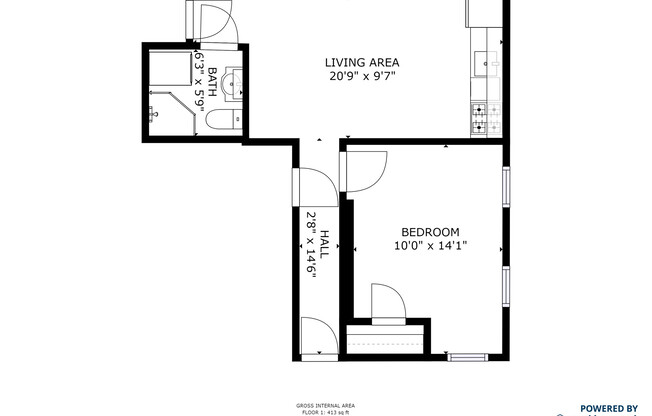 1 bed, 1 bath, $2,800, Unit 1R