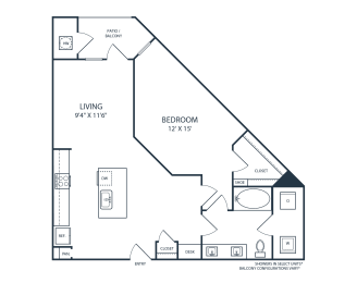 1 bed, 1 bath, 821 sqft, $1,847